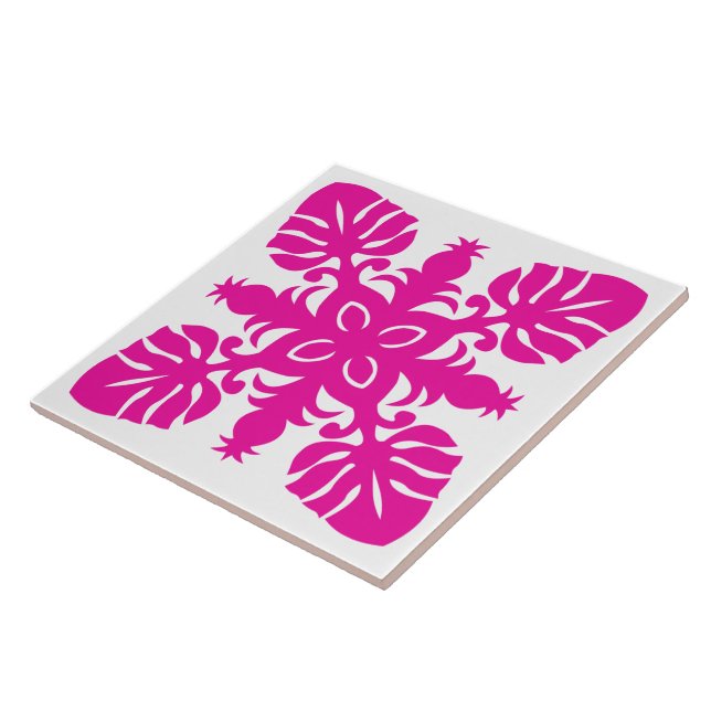 Hawaiianischer Quiltstil dekorativer Keramik Fliese (Seite)