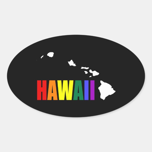 Hawaiianischer Regenbogen 3 Ovaler Aufkleber (Vorderseite)