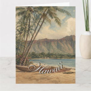 Hawaiianischer Reise-Küstenmeer-Stil im Vintage-Lo Karte