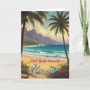 Hawaiianischer Reise-Stil Honolulu Mid-Pacific Vin Karte
