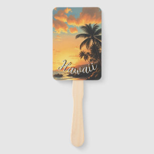 Hawaiianischer Reiseküsten-Sonnenuntergang im Vint Fächer
