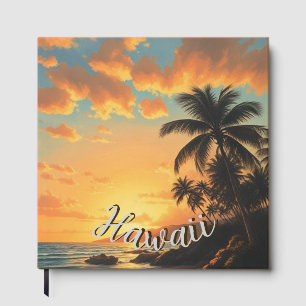 Hawaiianischer Reiseküsten-Sonnenuntergang im Vint Gästebuch