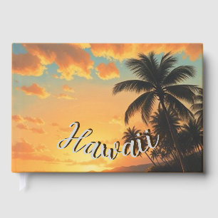 Hawaiianischer Reiseküsten-Sonnenuntergang im Vint Gästebuch