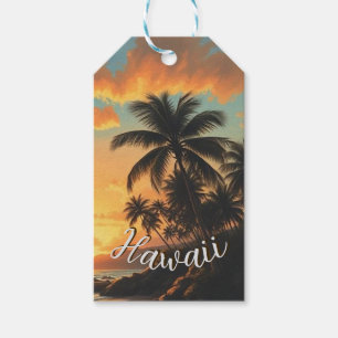 Hawaiianischer Reiseküsten-Sonnenuntergang im Vint Geschenkanhänger