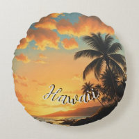 Hawaiianischer Reiseküsten-Sonnenuntergang im Vint