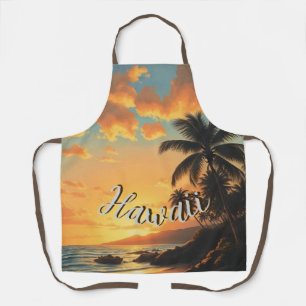 Hawaiianischer Reiseküsten-Sonnenuntergang im Vint Schürze