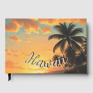 Hawaiianischer Reiseküstenmeer-Sonnenuntergang im  Gästebuch