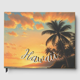 Hawaiianischer Reiseküstenmeer-Sonnenuntergang im Gästebuch