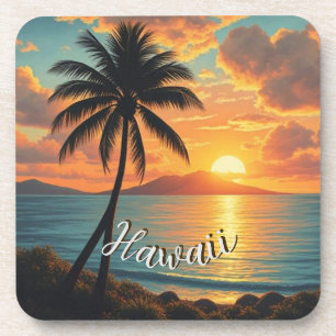 Hawaiianischer Reiseküstenmeer-Sonnenuntergang im  Getränkeuntersetzer