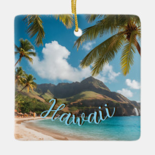Hawaiianischer Reiseküstenmeer-Sonnenuntergang im Keramikornament