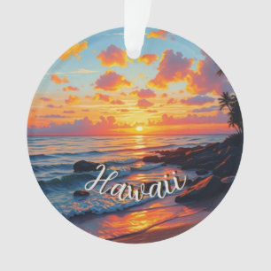 Hawaiianischer Reiseküstenmeer-Sonnenuntergang im Ornament