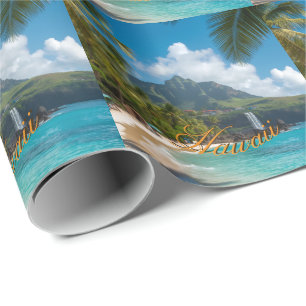 Hawaiianischer Reiseküstenstil im Vintage-Look Bla Geschenkpapier