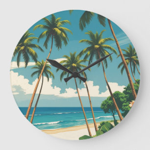 Hawaiianischer Reisestil Aloha aus Hawaii im Vinta Große Wanduhr