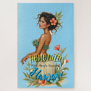 Hawaiianischer Reisestil Honolulu Hula Mädchen im 