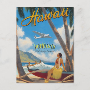 Hawaiianischer Reisestil Honolulu Hula Mädchen im Postkarte