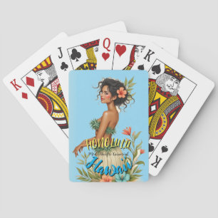 Hawaiianischer Reisestil Honolulu Hula Mädchen im  Spielkarten