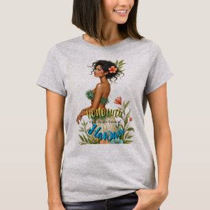 Hawaiianischer Reisestil Honolulu Hula Mädchen im T-Shirt