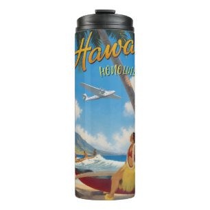 Hawaiianischer Reisestil Honolulu Hula Mädchen im  Thermosbecher