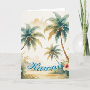 Hawaiianischer Reisestil Honolulu im Vintage-Stil Karte