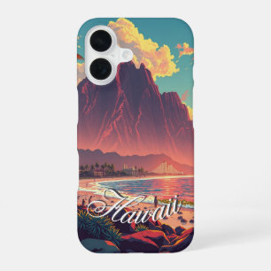 Hawaiianischer Reisestil Honolulu Mid-Pacific im V iPhone 16 Hülle