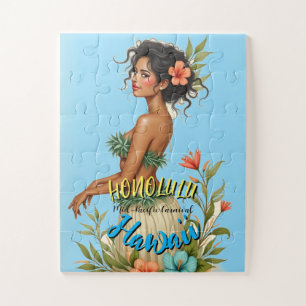 Hawaiianischer Reisestil Vintage Honolulu Hula Mäd
