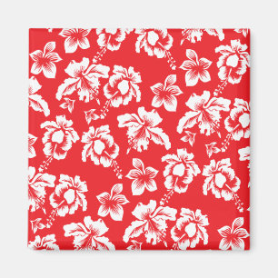 Hawaiianischer Roter Hibiskus Blumendruck Magnet