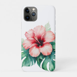 Hawaiianischer Roter Hibiskus mit Monstera Hawaii- Case-Mate iPhone Hülle