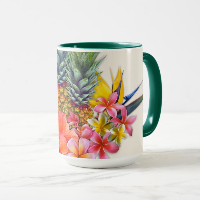Hawaiianischer Sammeltext Tasse (VorderseiteRechts)