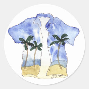 Hawaiianischer Shirt Runder Aufkleber
