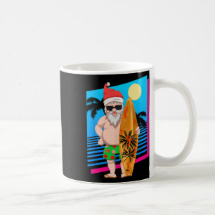 Hawaiianischer Sommer Surfer Weihnachtsmann Lustig Kaffeetasse