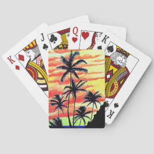 Hawaiianischer Sonnenuntergang Coco Palms Spielkarten