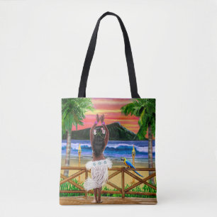 Hawaiianischer Sonnenuntergang-Hula-Tänzer Tasche