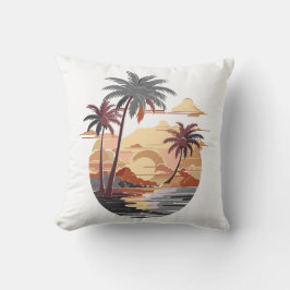 Hawaiianischer Sonnenuntergang mit Palmen. Kissen