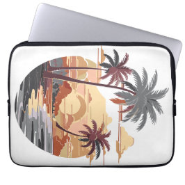 Hawaiianischer Sonnenuntergang mit Palmen. Laptopschutzhülle