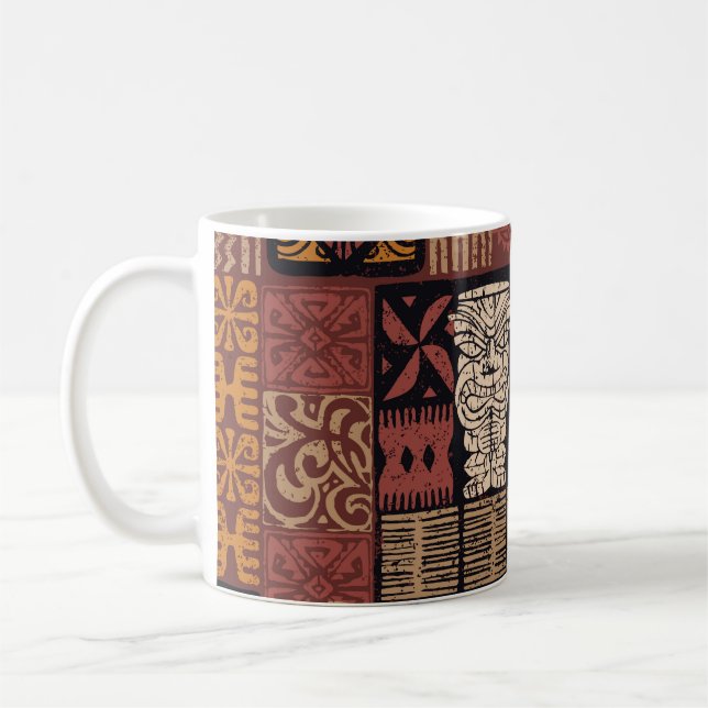 Hawaiianischer Stamm: Vintages Fabric-Patchwork Kaffeetasse (Links)