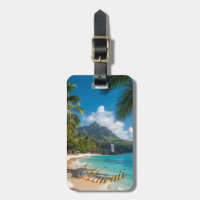Hawaiianischer Stil Vintage Blaue Meerespalmen Him