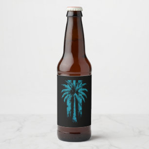 Hawaiianischer Strand Sommer Tropischer Urlaub Pal Bierflaschenetikett