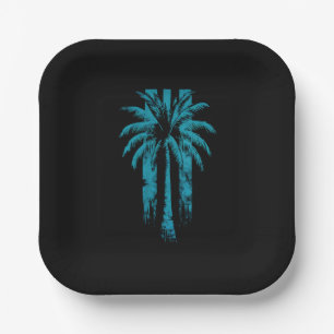 Hawaiianischer Strand Sommer Tropischer Urlaub Pal Pappteller