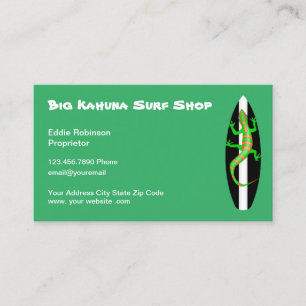 Hawaiianischer Surf Shop Stil Visitenkarte
