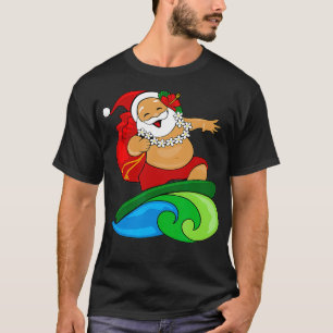 Hawaiianischer Surfer Santa auf einer Welle mit Sa T-Shirt