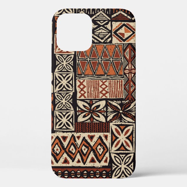 Hawaiianischer Tapa: Tribaler Patchwork Case-Mate iPhone Hülle (Rückseite)