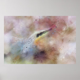 Hawaiianischer Tropischer Fisch Aquarell Poster
