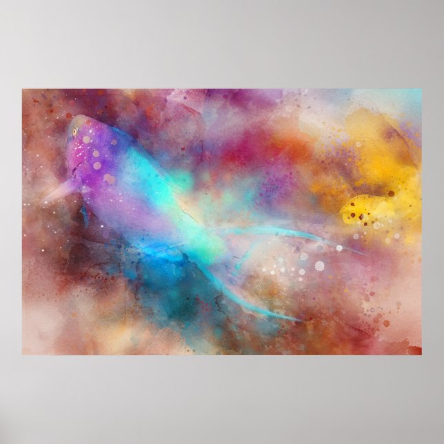 Hawaiianischer Tropischer Fisch Wasserfarbe - Papa Poster (Vorne)