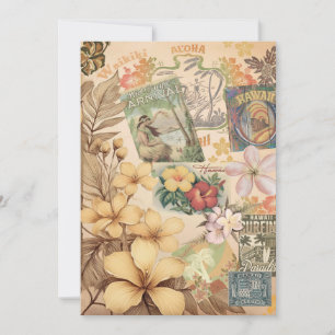 Hawaiianischer Vintager Scrapbook Seite 1 Feiertagskarte