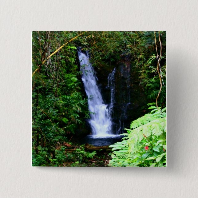 Hawaiianischer Wasserfall Button (Vorderseite)