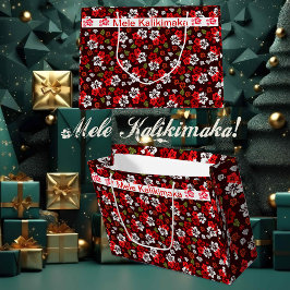 Hawaiianischer Weihnachtsbär Große Geschenktasche Geschenktüte