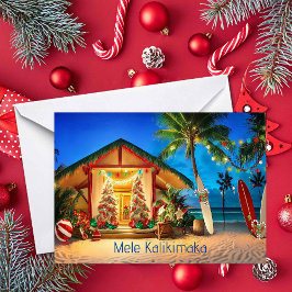 Hawaiianischer Weihnachtsbungalow am Strand Karte