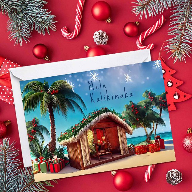 Hawaiianischer Weihnachtsbungalow am Strand Karte (Von Creator hochgeladen)