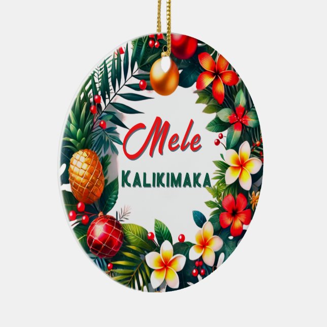 Hawaiianischer Weihnachtsfeind Keramik Ornament (Rechts)