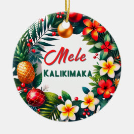Hawaiianischer Weihnachtsfeind Keramik Ornament